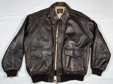 VTG Avirex Stars & Stripes Forever A-2 Dark Brown Leather Flight Jacket 2XL