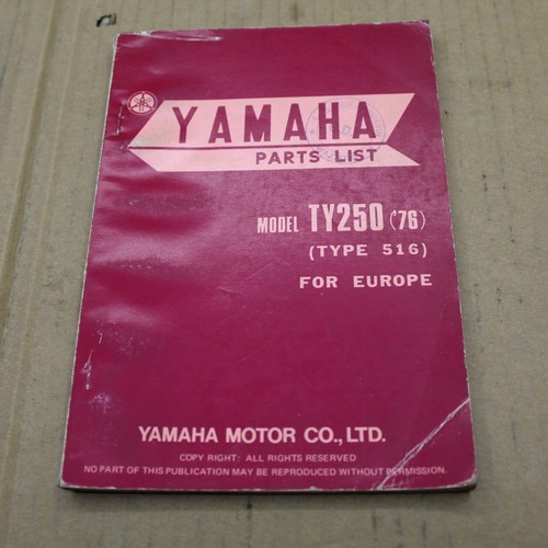 Parts list yamaha 250 - parts,