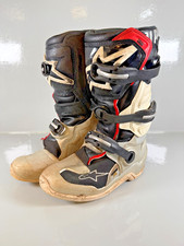 Alpinestars Tech 7s Motocross Boots Size 4 EU 37 White Silver Black Red Youth MX