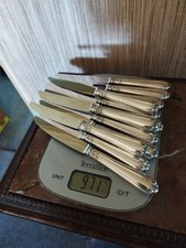 12 Couteaux à Entremets Décor Feuillages/Coquilles Orfèvre Lenain Métal Argenté