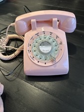 1960's Style Pink Retro Old Fashioned Rotary Dial Telephone