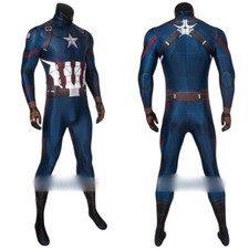 Captain America Costume Avengers Endgame Cosplay Jumpsuit Halloween Adult