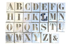 Large Letters Alphabet Stencil Aluminum Vintage