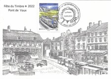 2022 premier jour fete du timbre carte locale Pont de Vaux premier jour 