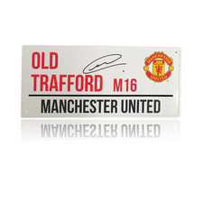 Matheus Cunha Hand Signed 'OLD TRAFFORD' Metal Plaque