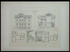 SAINT CHRISTOPHE, VILLA  - 1895 - GRANDE LITHOGRAPHIE- LOUIS ROGNIAT