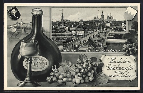 Carte postale würzburg vue - postale,