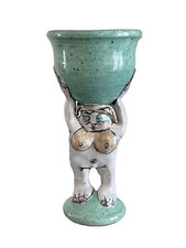 Jane Goslin Peiser Signed Fine Art Pottery Figural Goblet