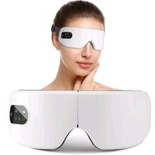 Eye Massager with Heat and Vibration Compression Rechargeable Bluetooth WHITE.