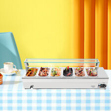 Electric Bain Marie Buffet Server 1200W 6-Pan Commercial Countertop Food Warmer