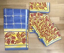 BEAUVILLE 48" x 64" Table Cloth Provence Blue Red Yellow + 10 Monasque Napkins