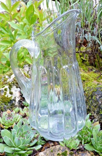 Ancienne carafe eau verre - a,