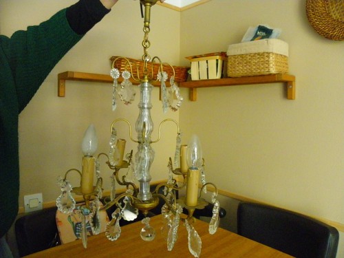 Lustre pampilles ancien - lustre,
