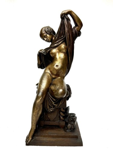 Bronze sculpture woman sitting