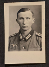 WWII German Wehrmacht Soldier ID Photo Collar Tabs Studio Stamp Original