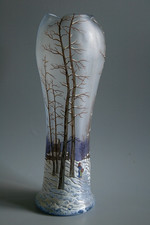 ANCIEN VASE EN VERRE ÉMAILLÉ