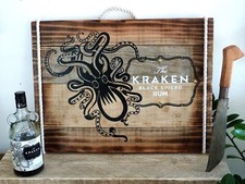 Décoration murale en bois plaque panneau enseigne Rhum Kraken