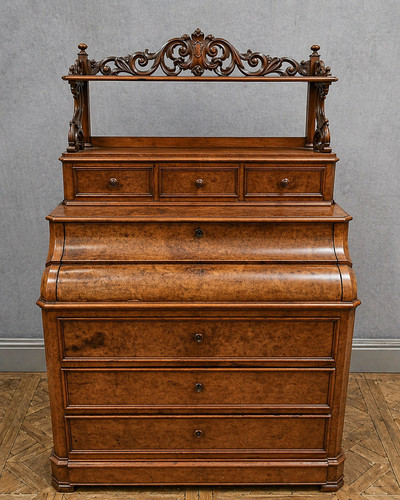 Commode secrétaire noyer - commode,