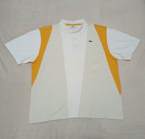 Polo lacoste sport blanc jaune - polo,