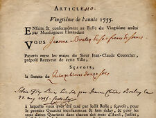 1755 City of Gray Haute-Saône imposition of the twentieth for the siblings BRULEY