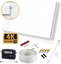Selfsat H30d1 + Set Single Antenne Plate Full HD 4K UHD 1 Abonné Porte-Fenêtre