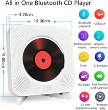 Lecteur CD Externe Enceinte Bluetooth Portable Pour MP3 & CD-RW Player Mural