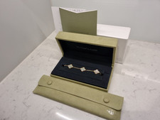 Van Cleef & Arpels  5 Motif Mother Of Pearl Yellow Gold Bracelet + Box And Cert 