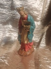 Santon – Roi mage Melchior – DEVINEAU – T4 (11 cm) – Socle paille