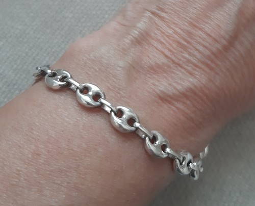 Bracelet maille grain café - bracelet,
