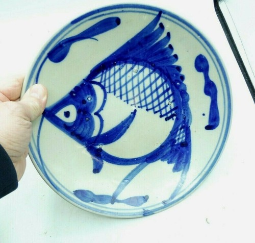 Assiette chine décor poisson - assiette,