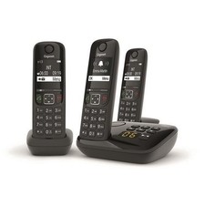 GIGASET AS690 Trio Noir Téléphone Fixe sans fil DECT avec répondeur