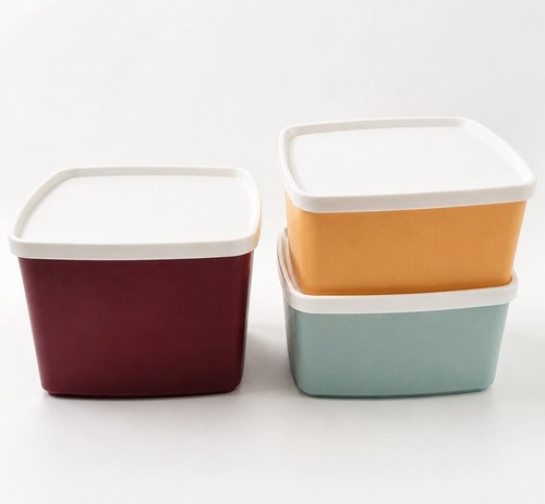 Tupperware square rounds 490ml - square,