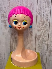 Présentoir vintage rétro mannequin Twiggy 15,3 en rose NEUF