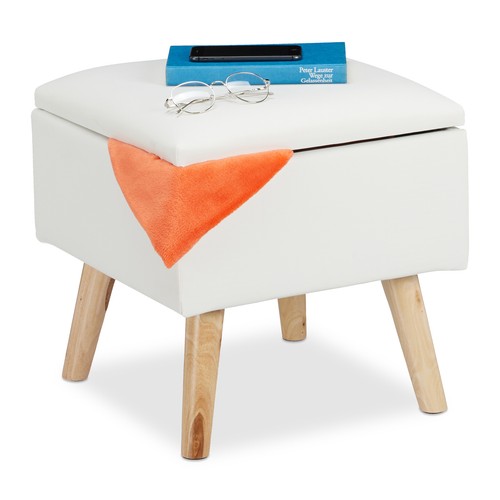 Tabouret pouf cuir - tabouret, en
