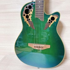 Guitare électrique verte Ovation Celebrity CP212 utilisée du Japon avec étui ...