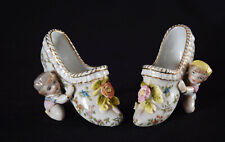 Porcelain Figure Shoes Shoe Pair Children Mules Porcelain
