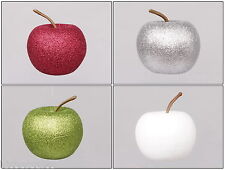 Déco Pomme (4 Pièces Chaque Set) 7,5cm. Fruits Avec Brillant Pour Décoration