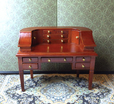 DOLLHOUSE MINIATURE Carlton Mahogany Writing Desk HEPPLEWHITE STYLE FURNITURE