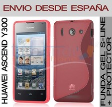 Housse En Gel TPU Rouge + Protecteur D'Écran HUAWEI ASCEND Y300 En Espagne Coque
