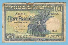 CONGO BELGE - 100 francs - 1952 - TB -