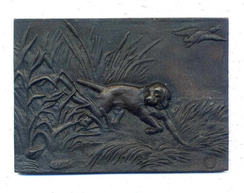 Plaque bronze chien - bronze, de