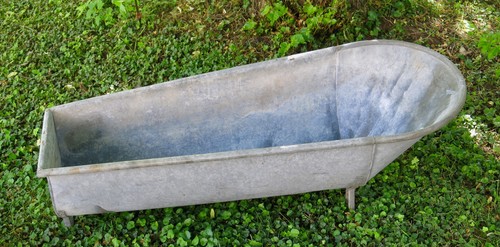 Baignoire zinc ancienne - baignoire, zinc,