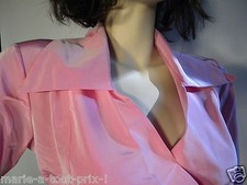 QUINZE HEURES TRENTE PARIS CHEMISIER CACHE COEUR TAFFETAS ROSE 40 42 44 FUSHIA
