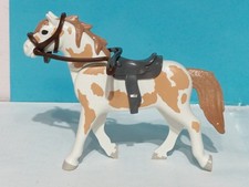 PLAYMOBIL FIGURINE CHEVAL PINTO DE L'OUEST 3e GÉNÉRATION WESTERN YANKE SUDISTE
