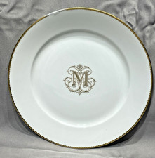 Sèvres porcelain plate late 19th century gold monogram 3/8