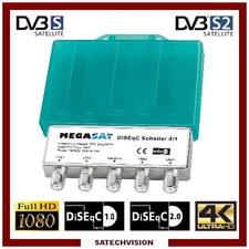 Commutateur DiSEqC 4/1 Megasat, 4 Entrées Satellites 1 Sortie Récepteur HD 3D 4K