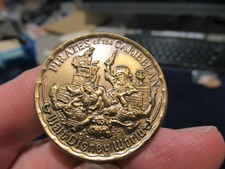 Disney Monde Pièce de Monnaie Médaille, Pirates Caribéennes, Walt Productions,