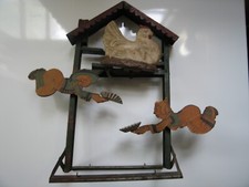 Jouet peint ancien la poule pondeuse métal/carton Bon état à compléter/restaurer