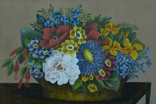  Tableau ancien Bouquet de