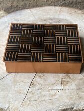 Boîte Cigarettes Moderniste En Cuivre / Bois 